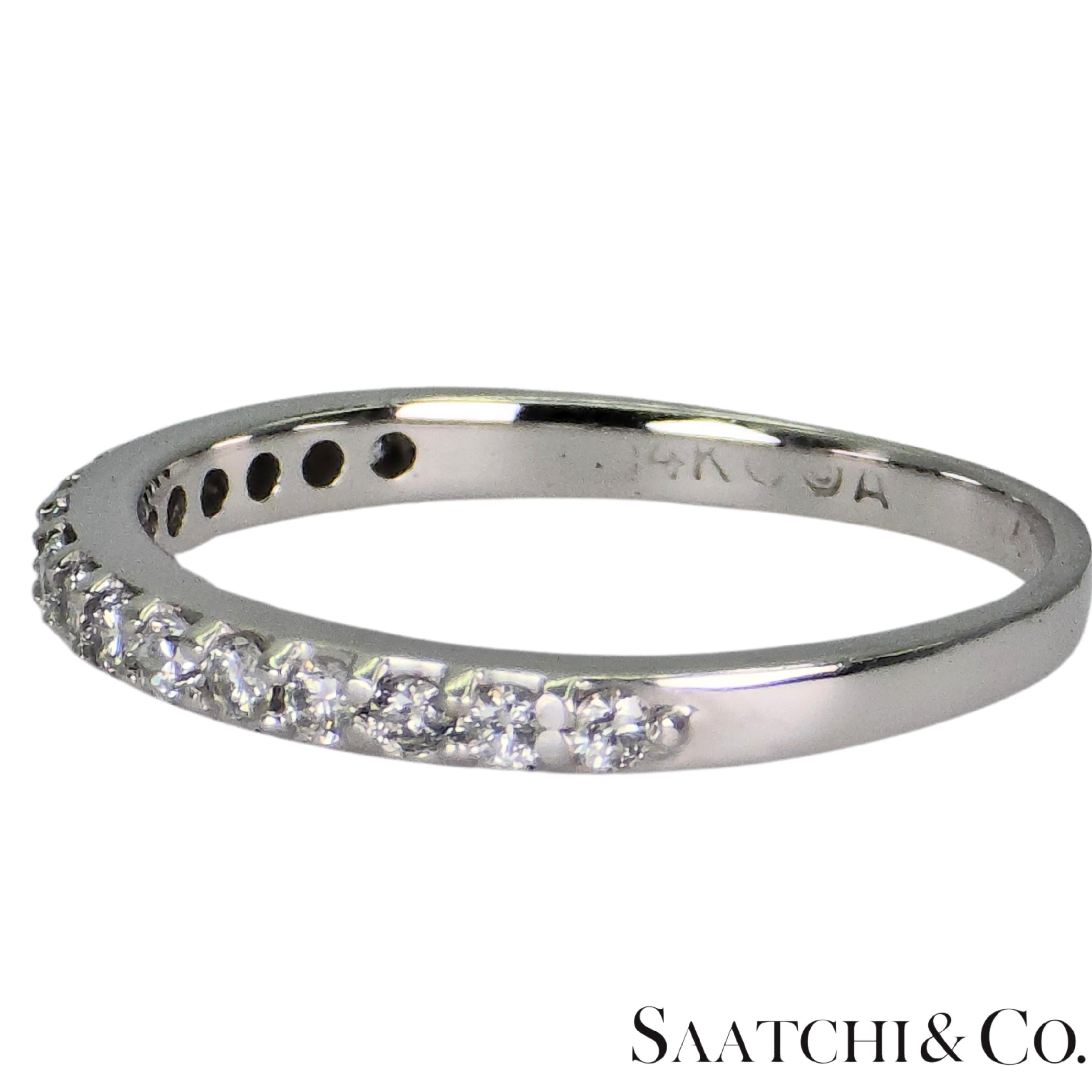 Jonc en or blanc 14 k 585 diamants naturels blancs Unisexe en vente