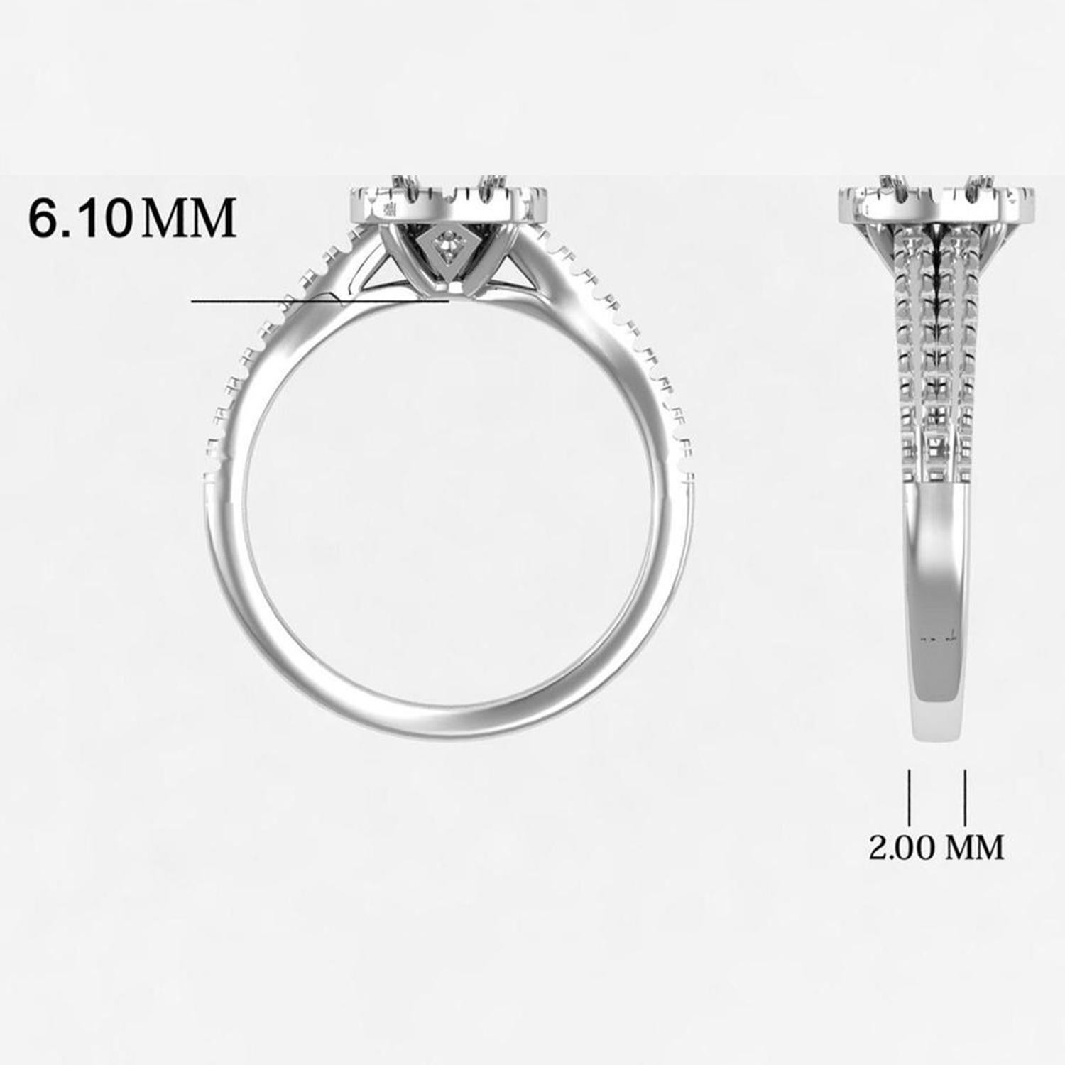14 K Gold Blauer Topas Runder Ring / Runder Diamantring / Solitär-Ring im Angebot 2