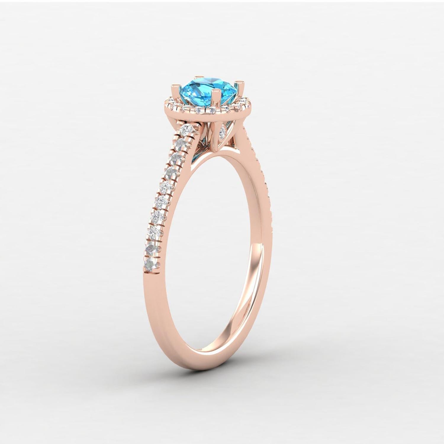 14 K Gold Schweizer Topas Ring / Diamant Solitär Ring für ihr im Zustand „Neu“ im Angebot in Jaipur, RJ