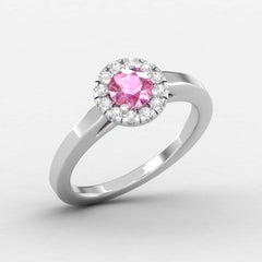 14 K Gold Sapphire Ring / Diamond Solitaire Ring / Engagement Ring for Her