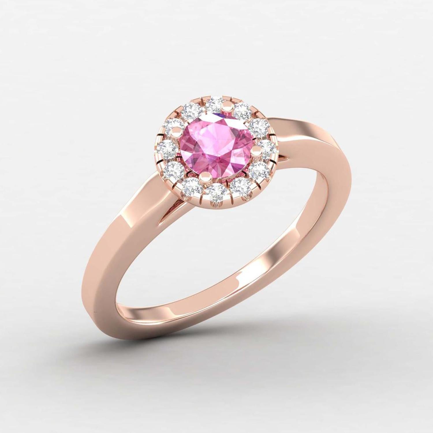 14 K Gold Saphir Ring / Diamant Solitär-Ring / Verlobungsring für ihr im Zustand „Neu“ im Angebot in Jaipur, RJ