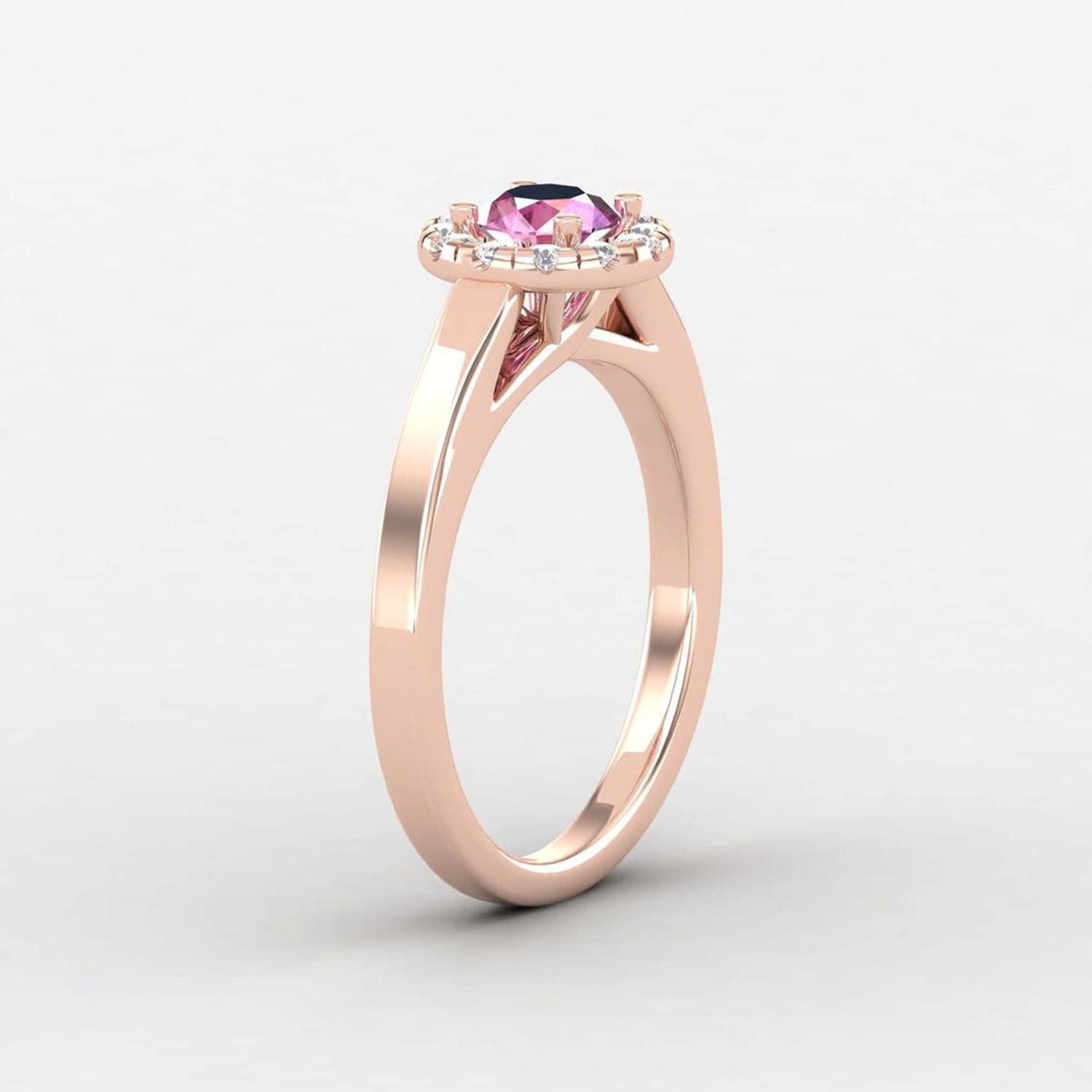 14 K Gold Saphir Ring / Diamant Solitär-Ring / Verlobungsring für ihr Damen im Angebot