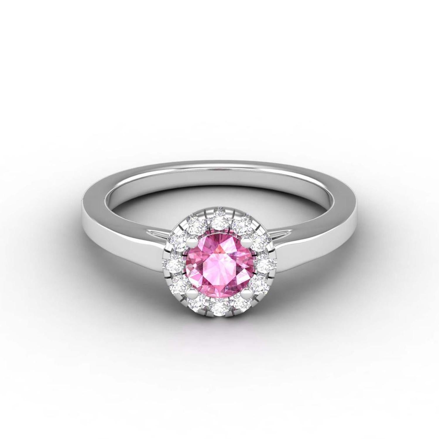 14 K Gold Saphir Ring / Diamant Solitär-Ring / Verlobungsring für ihr im Angebot 1