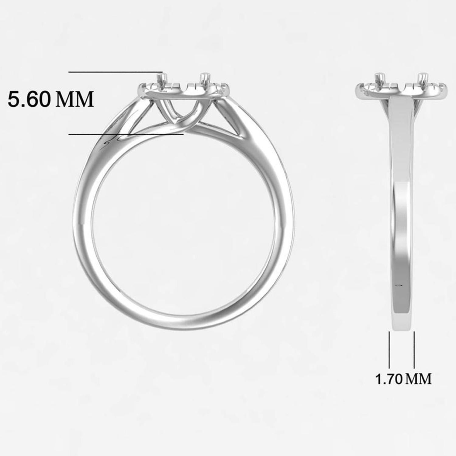 14 K Gold Saphir Ring / Diamant Solitär-Ring / Verlobungsring für ihr im Angebot 2