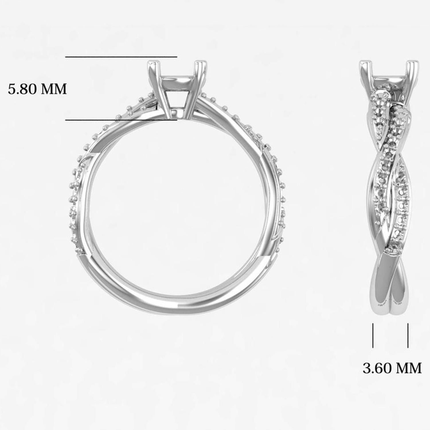 14 K Gold Blauer Schweizer Topas Ring / Diamant Solitär Ring für ihr im Angebot 2