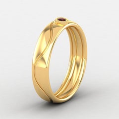 14 K Gold Garnet Ring / Engagement Ring / Ring for Her / January Birthstone Band