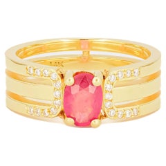 14 K Gold Mens Ring with Ruby.
