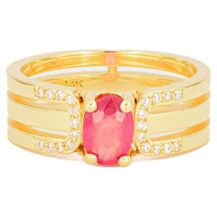 Used 14 K Gold Mens Ring with Ruby. 