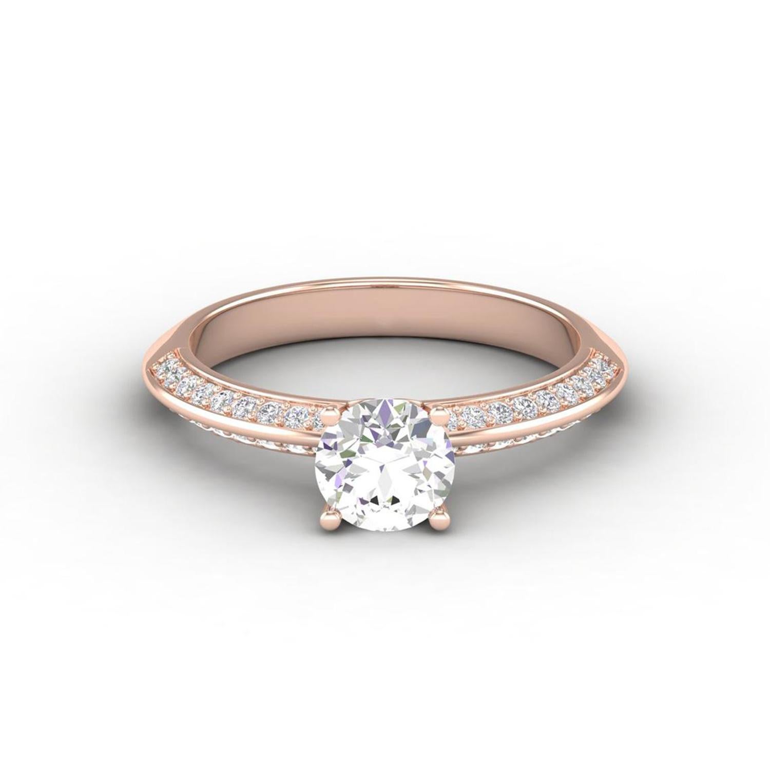 14 K Gold Moissanit Ring / Diamant Solitär-Ring / Verlobungsring für ihr im Angebot 1