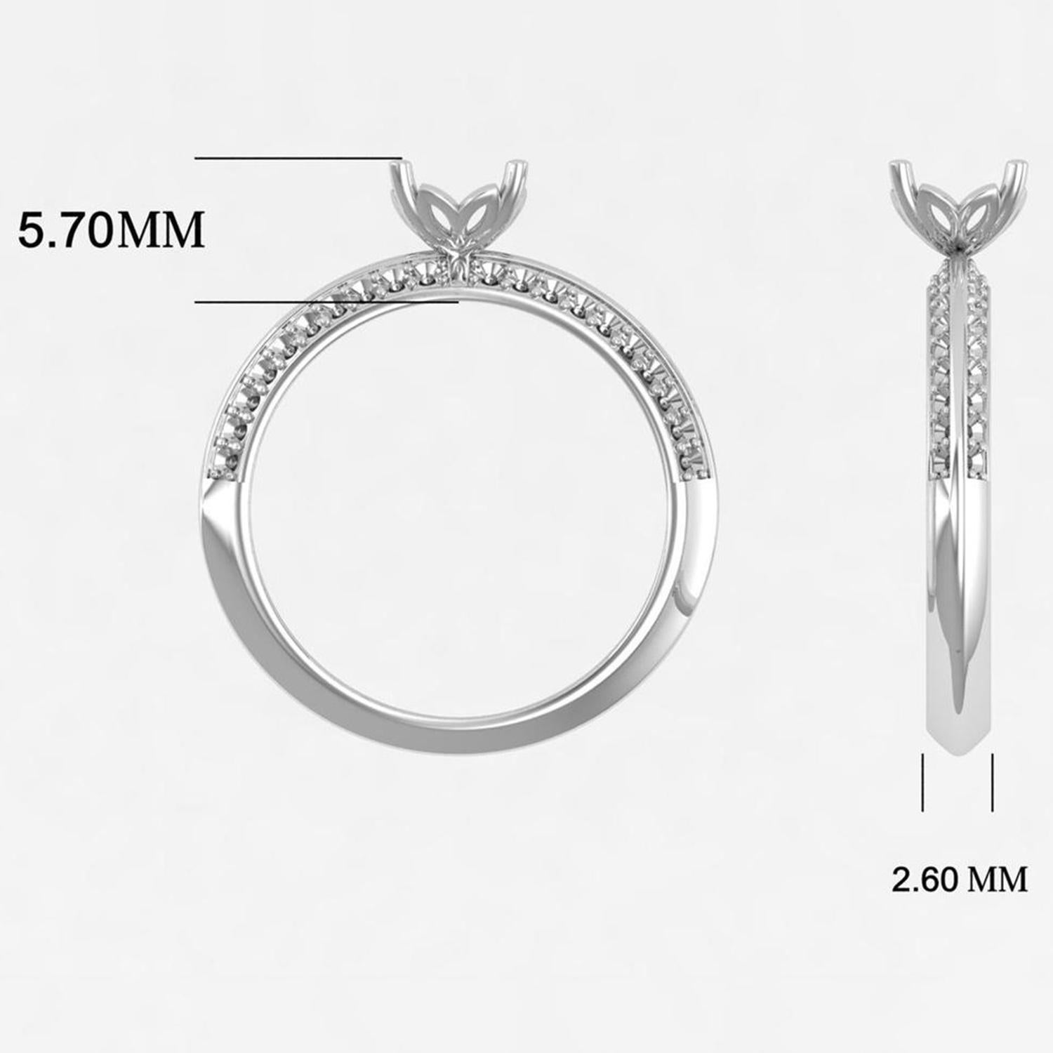 14 K Gold Moissanite Ring / Diamond Solitaire Ring / Engagement Ring for Her For Sale 2