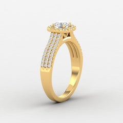14 K Gold Moissanite Ring / Moissanite Solitaire Ring / Engagement Ring for Her