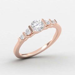 14 K Gold Moissanite Ring / Moissanite Solitaire Ring / Engagement Ring for Her