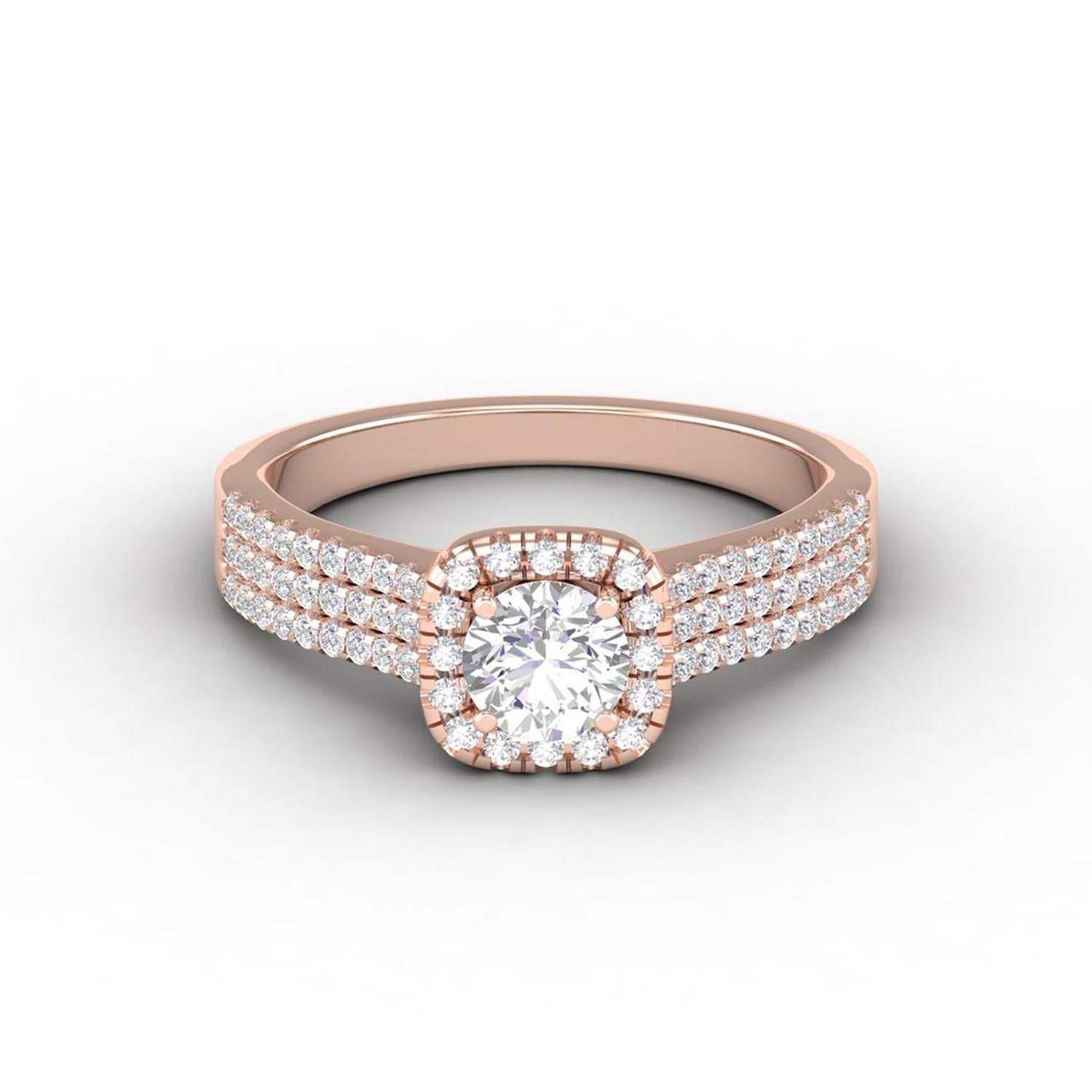 14 K Gold Moissanite Ring / Moissanite Solitaire Ring / Engagement Ring for Her In New Condition For Sale In Jaipur, RJ
