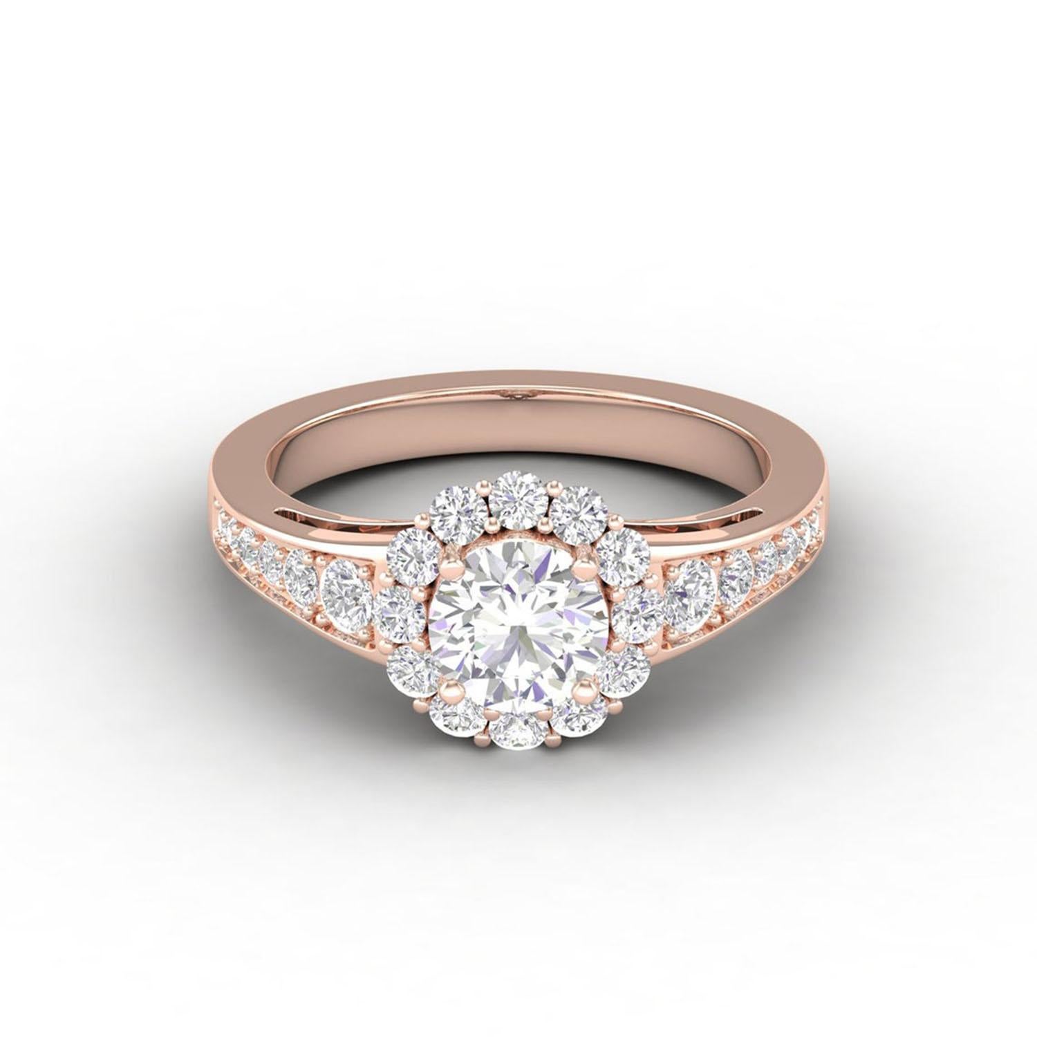 14 K Gold Moissanite Ring / Moissanite Solitaire Ring / Engagement Ring for Her For Sale 1