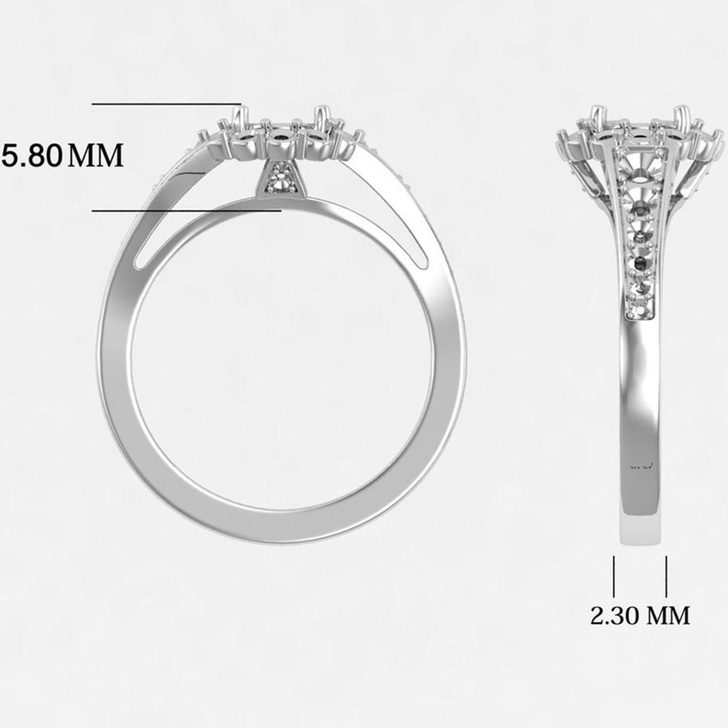 14 K Gold Moissanite Ring / Moissanite Solitaire Ring / Engagement Ring for Her For Sale 2