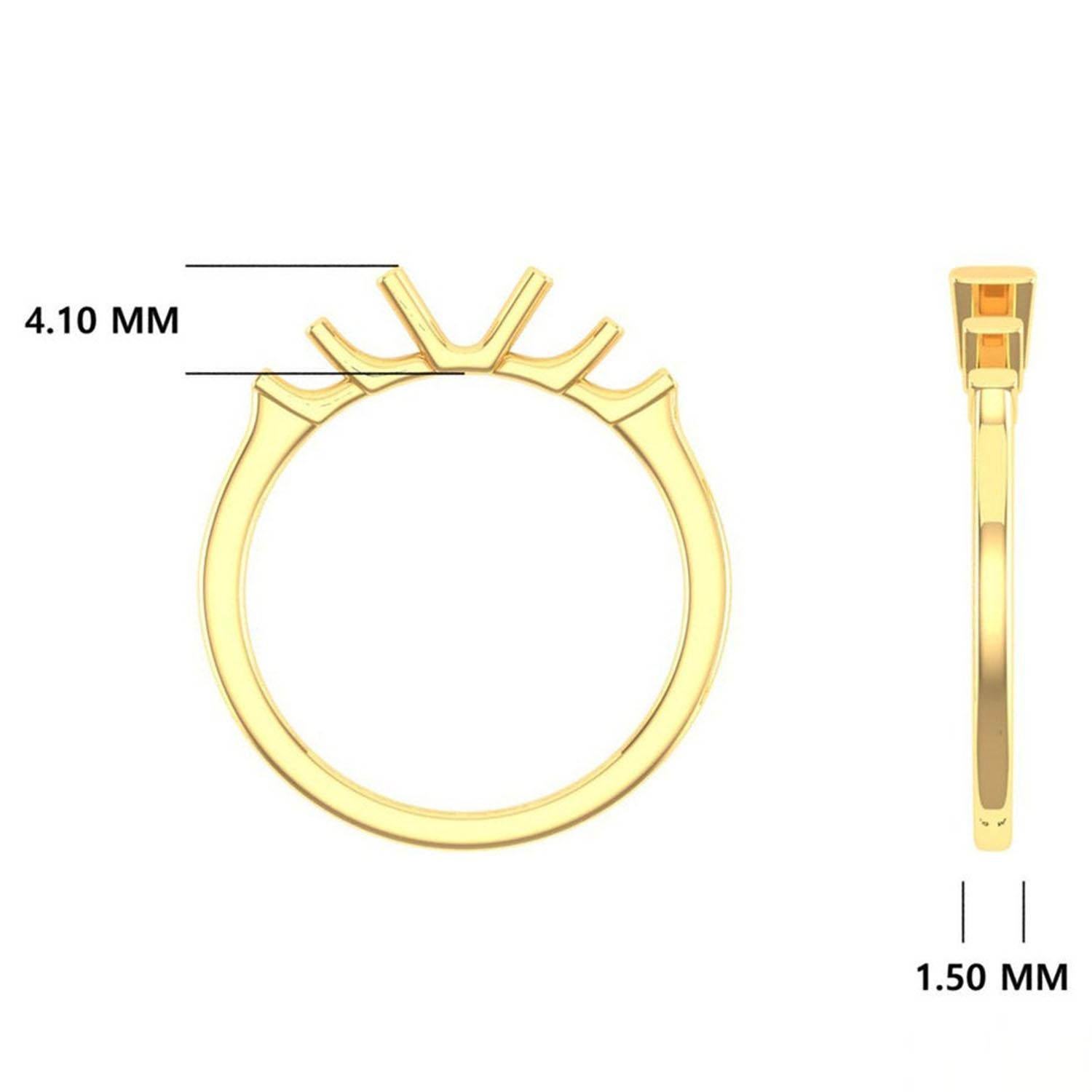 14 K Gold Moissanit Ring / Moissanit Solitär Ring / Verlobungsring für ihr im Angebot 2