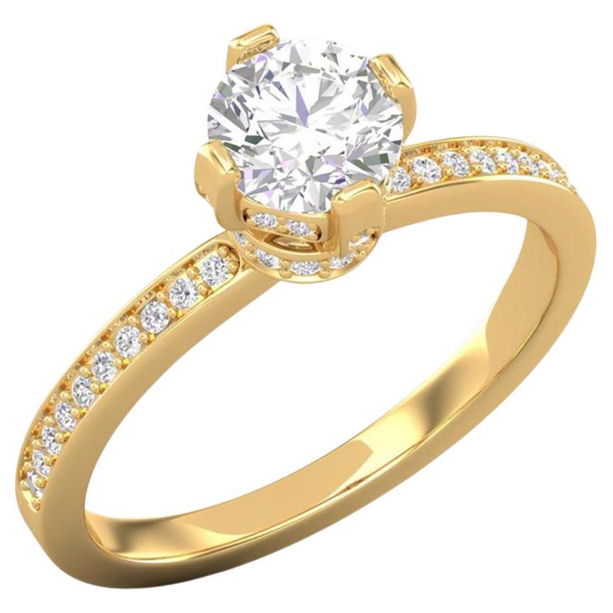 14 K Gold Moissanit Ring / Moissanit Solitär Ring / Verlobungsring für ihr