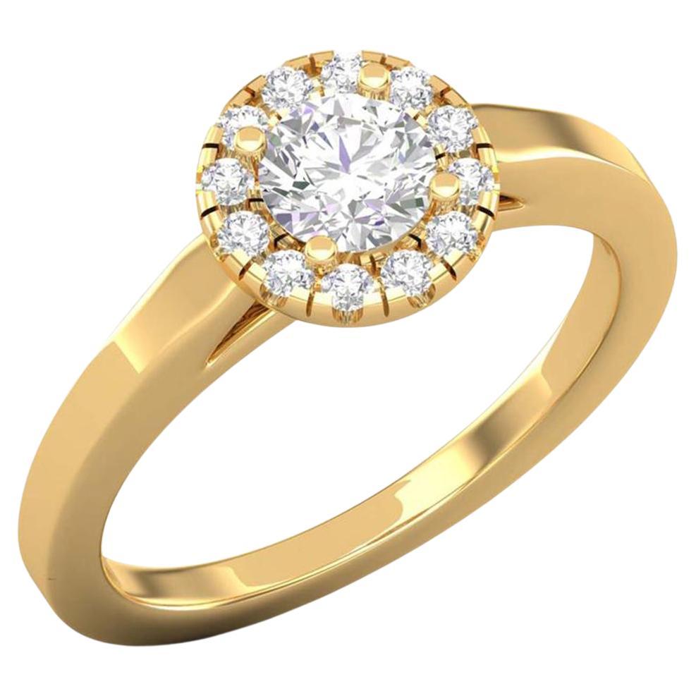 14 K Gold Moissanite Ring / Moissanite Solitaire Ring / Engagement Ring for Her For Sale