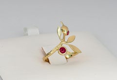 14k Gold Ring with Ruby, Sapphires.