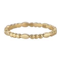 14 K Massivgold Ringkette Gliederring mit rundem Punkt, moderner minimalistischer Ring