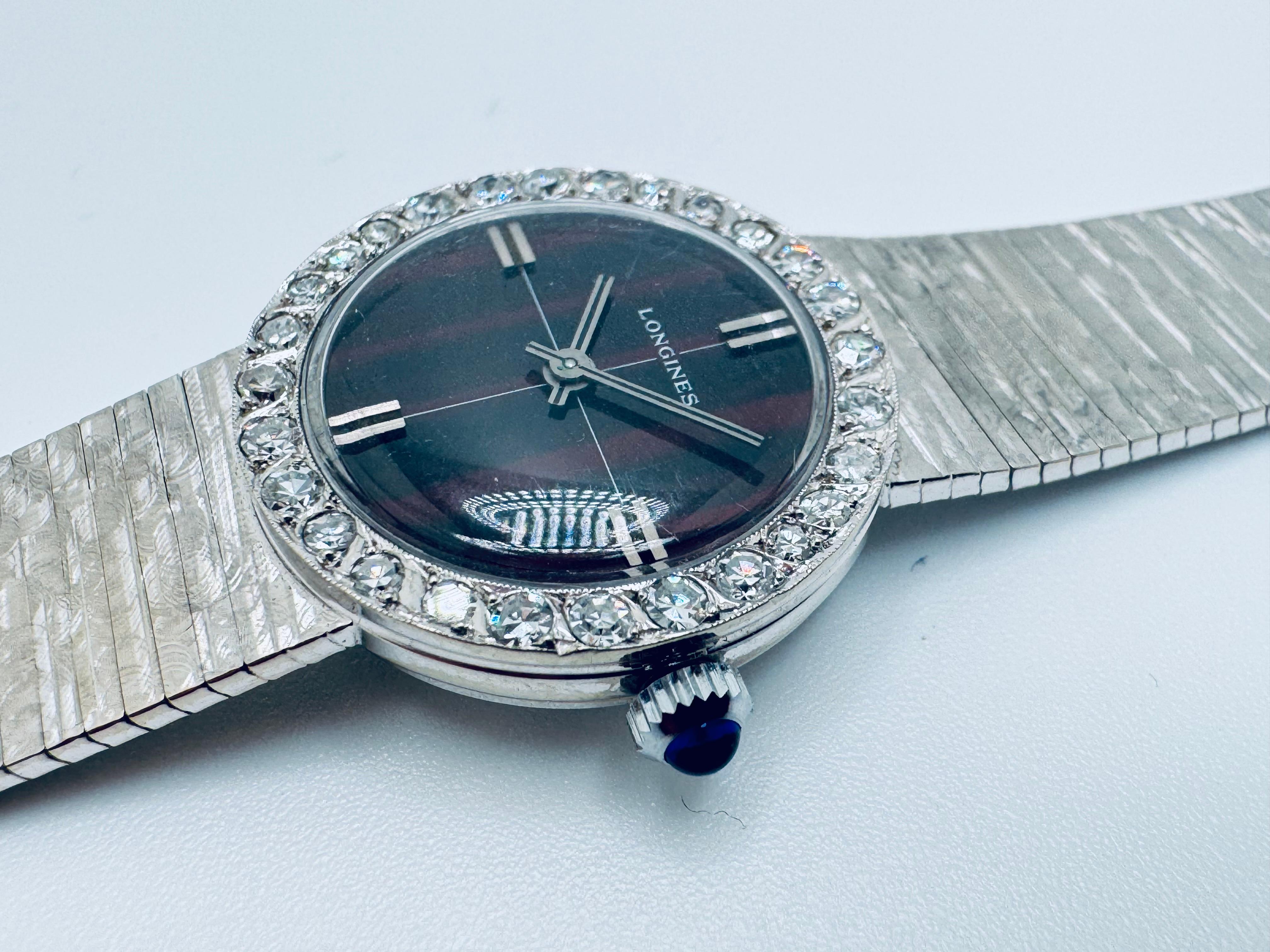 14 K White Gold Longines Women's Watch en vente 1