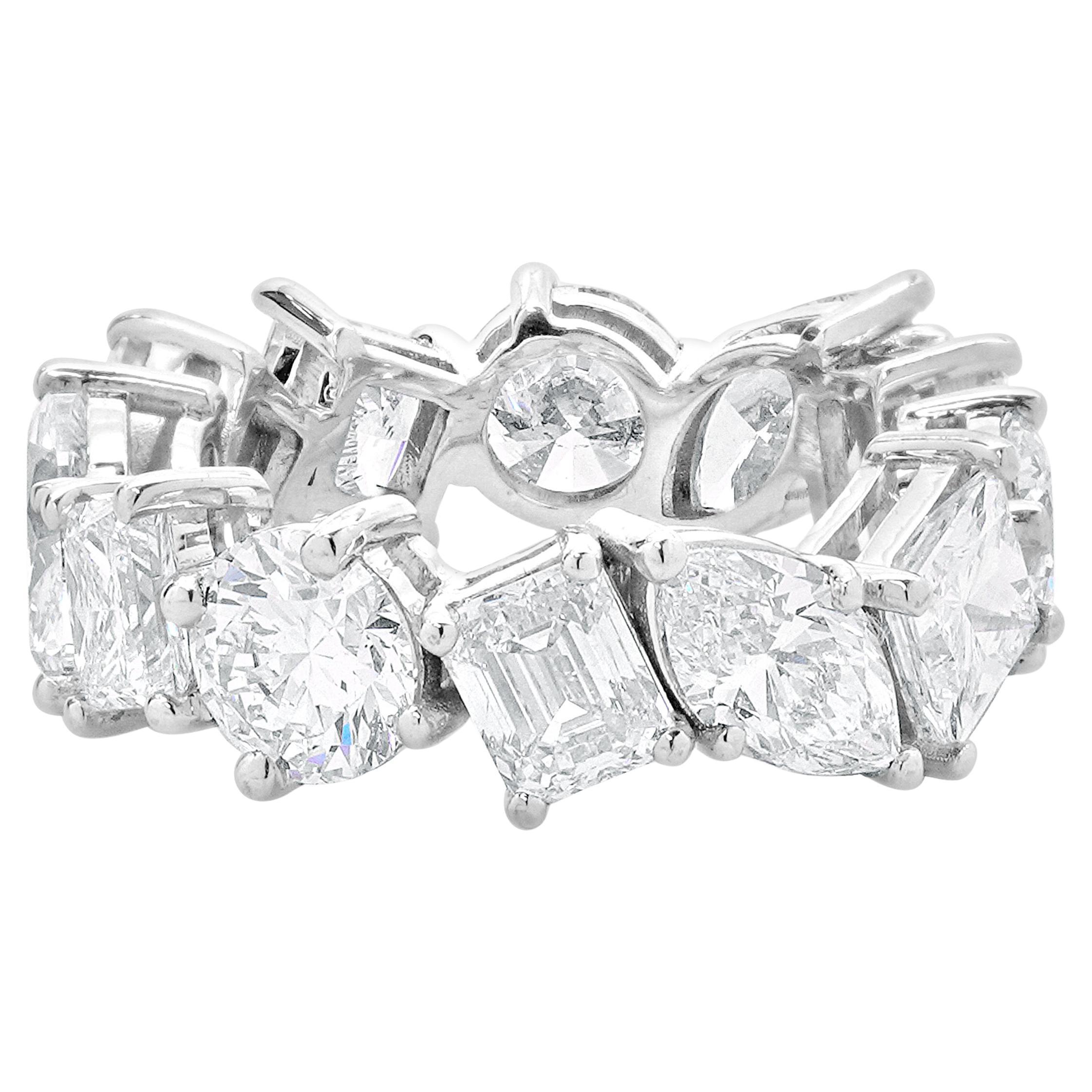 14 K White Gold Round, Princess, Marquise and Emerald Cut Diamond For Sale