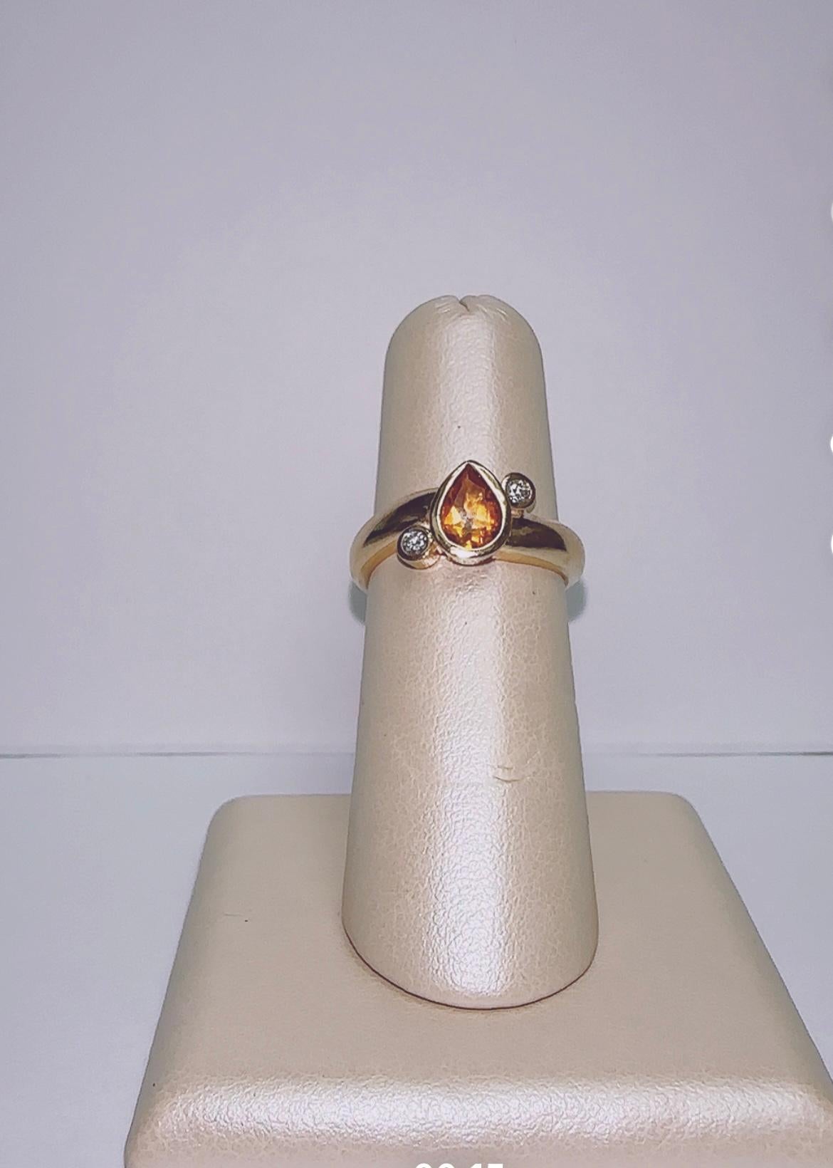 Bague en or jaune 14 carats avec diamants Neuf - En vente à Miami, FL