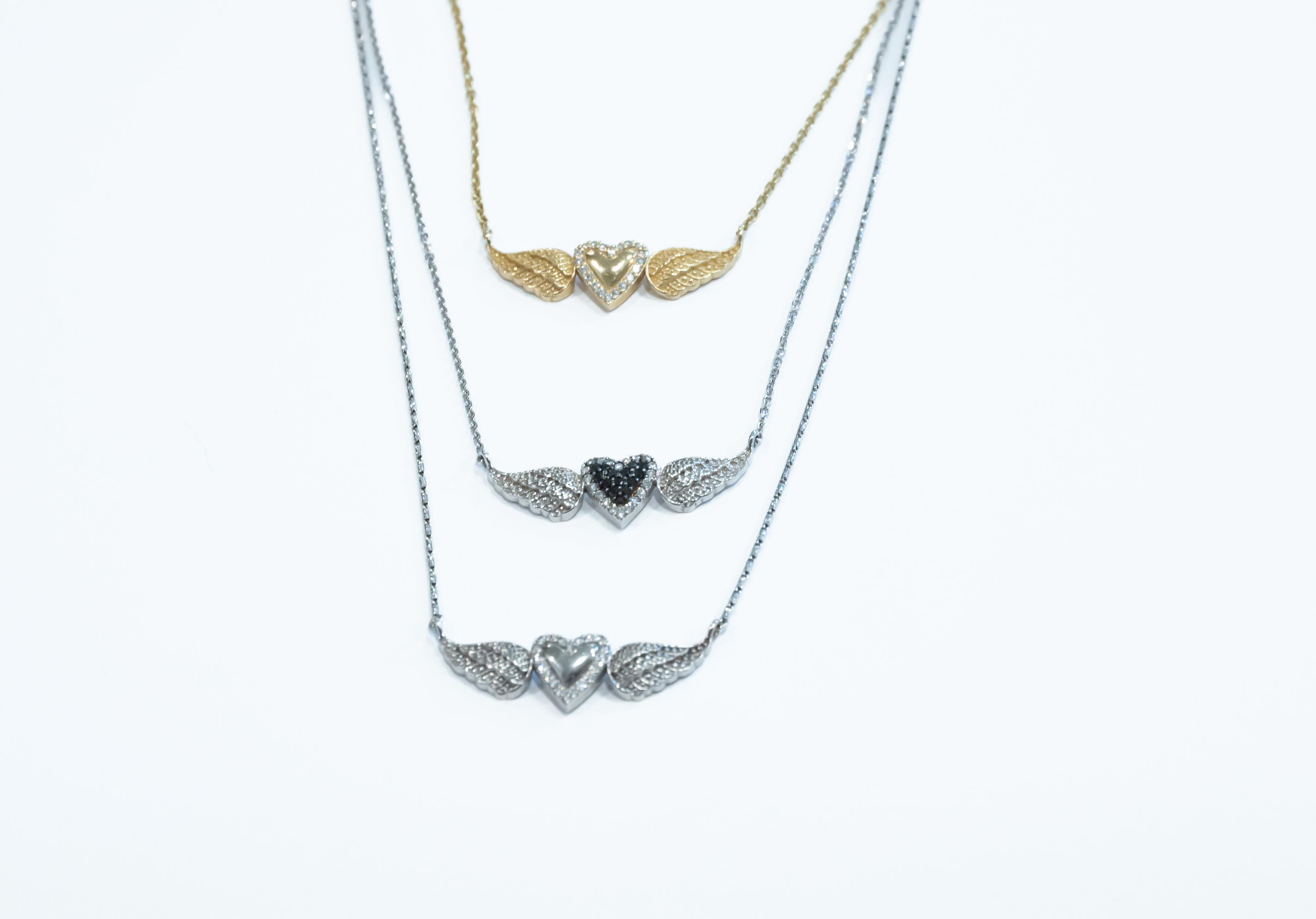 Joelle Collier pendentif cœur en or jaune 14 carats avec diamants en vente 1
