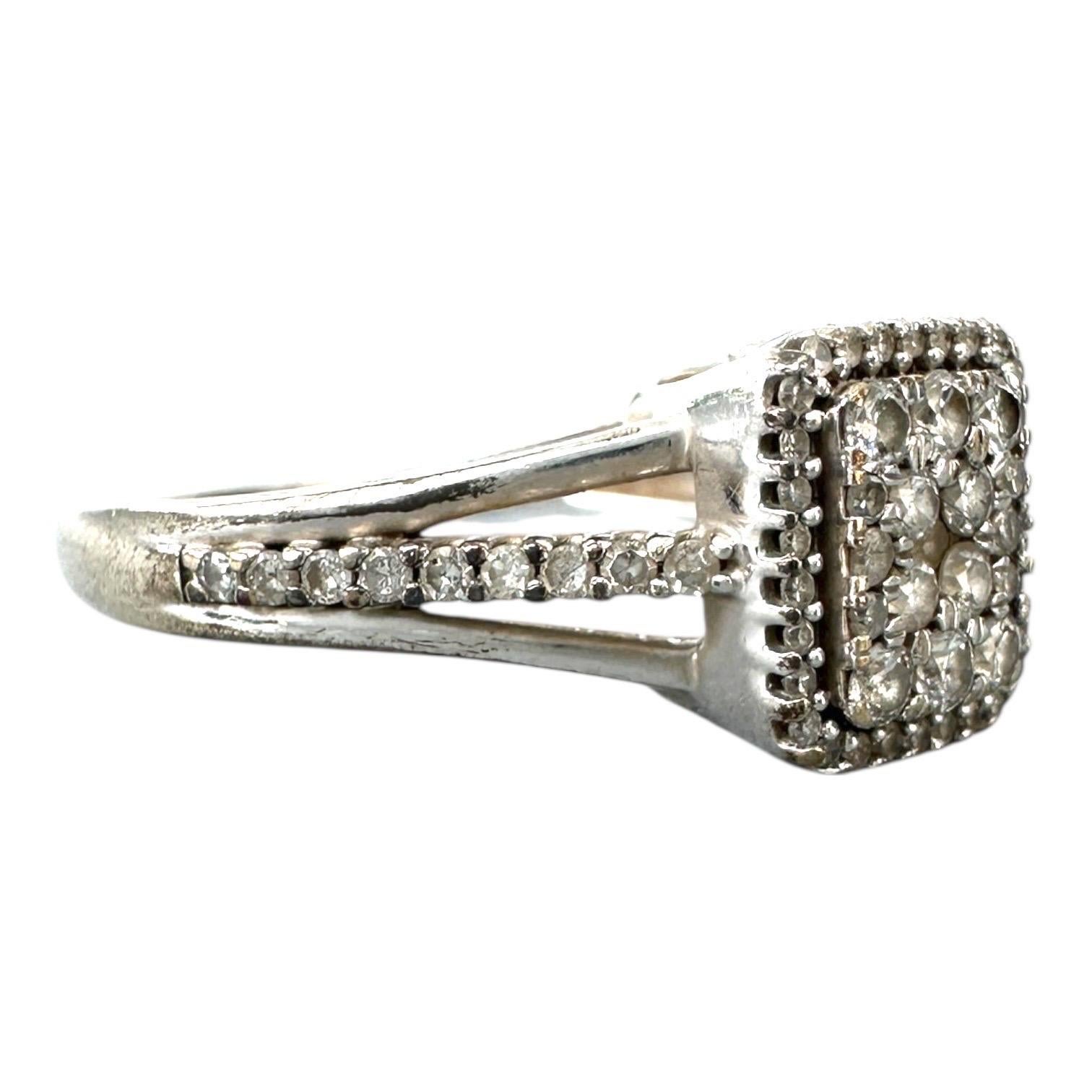 14 karat 1.00 carat diamond halo ring white gold im Angebot 4