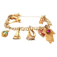14 Karat 18 Karat Gold Charm Bracelet