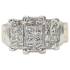 14 Karat 2-Tone 3-Stone Look Princess Cut Diamond Ring