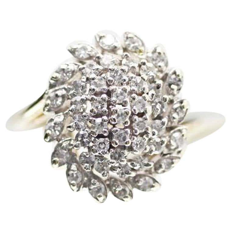 Antique Two-Toned Diamond Cluster Ring For Sale at 1stDibs | two toned ...