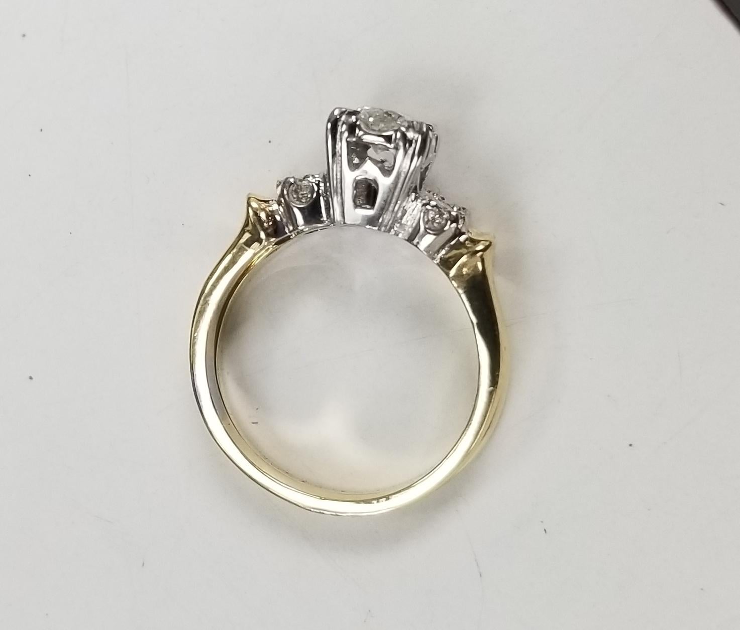 14 Karat 2-Tone Diamond Wedding Set Total Weight .64pts In New Condition For Sale In Los Angeles, CA