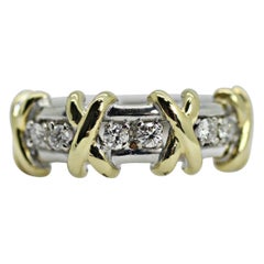 14 Karat 2-farbiger Diamant-Ring „X“