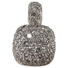 14 Karat 2-Tone Domed Cushion Shaped Diamond Pendant 2.55 Carat