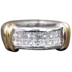 14 Karat 2-Tone Princess Cut Ring .50 pts. in diamonds