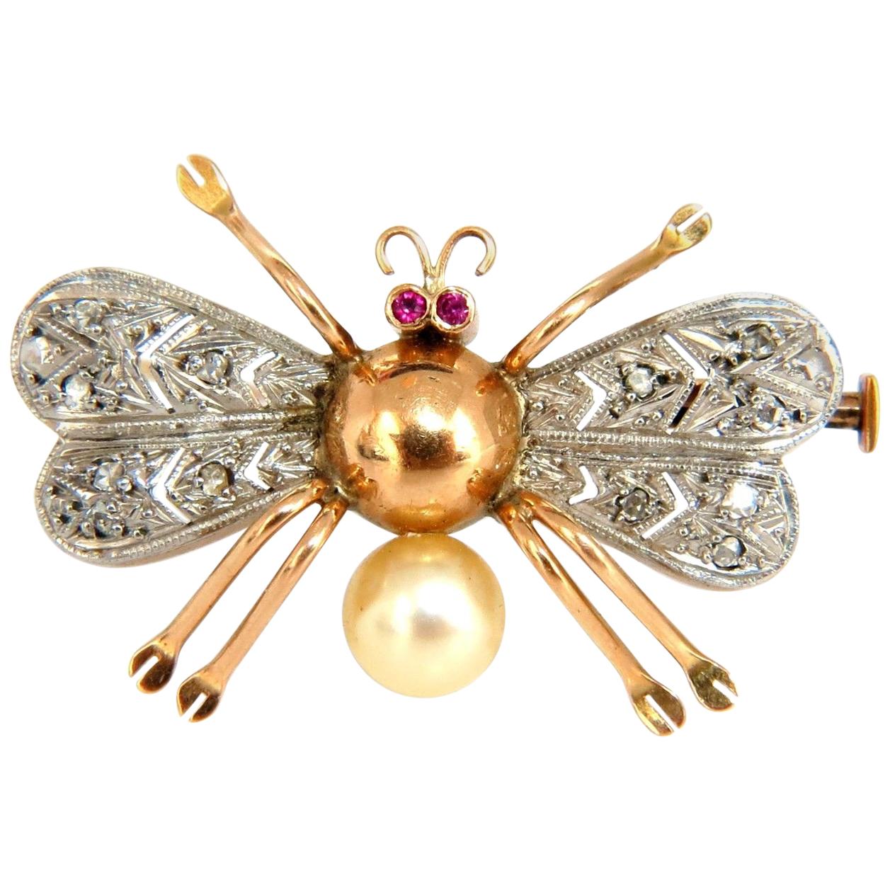 14 Karat 3D Real Life Spider Insect Brooch Pin Edwardian Deco Revival Vintage