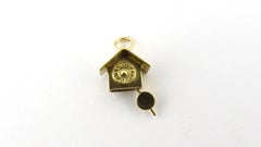 14 Karat 3D Yellow Gold Cuckoo Clock Moving Pendulum Charm