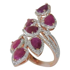 14 Karat 4.84 Carat Ruby and Diamond Ring