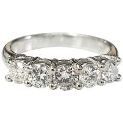 14 Karat 5-Stone Diamond Ring Weighing .95pts