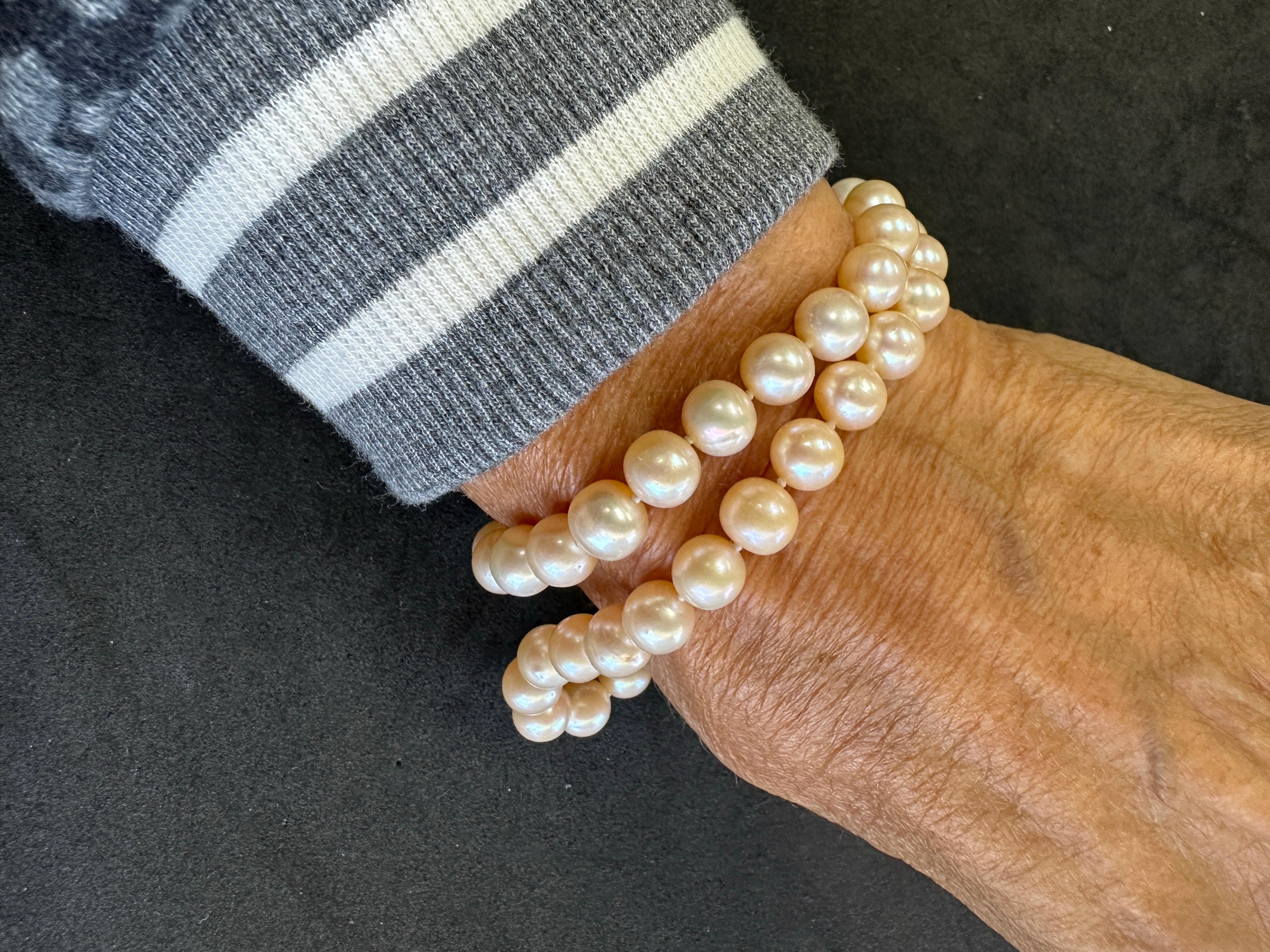 14 carats 8 1/2 mm perles de culture, 18 pouces strand en vente 4