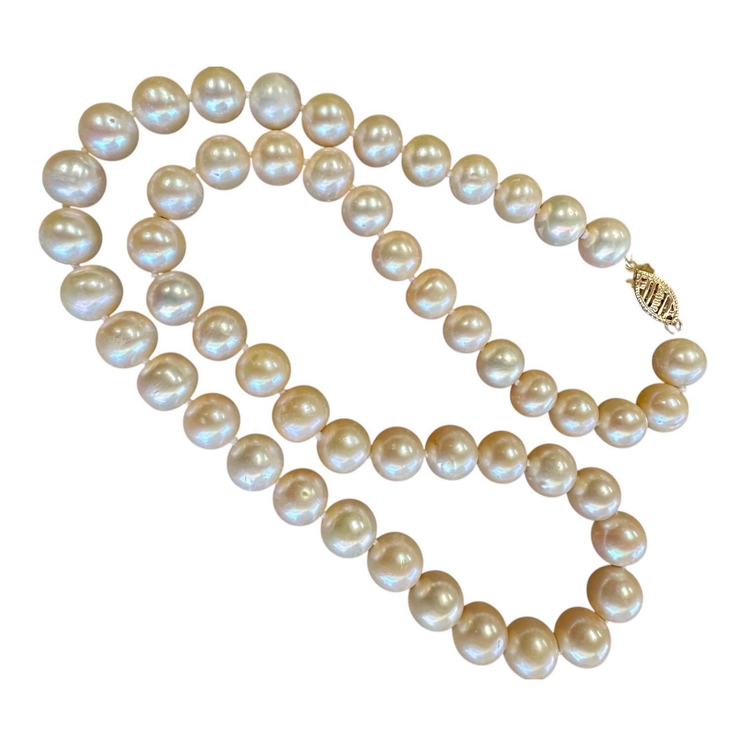 14 carats 8 1/2 mm perles de culture, 18 pouces strand en vente 5