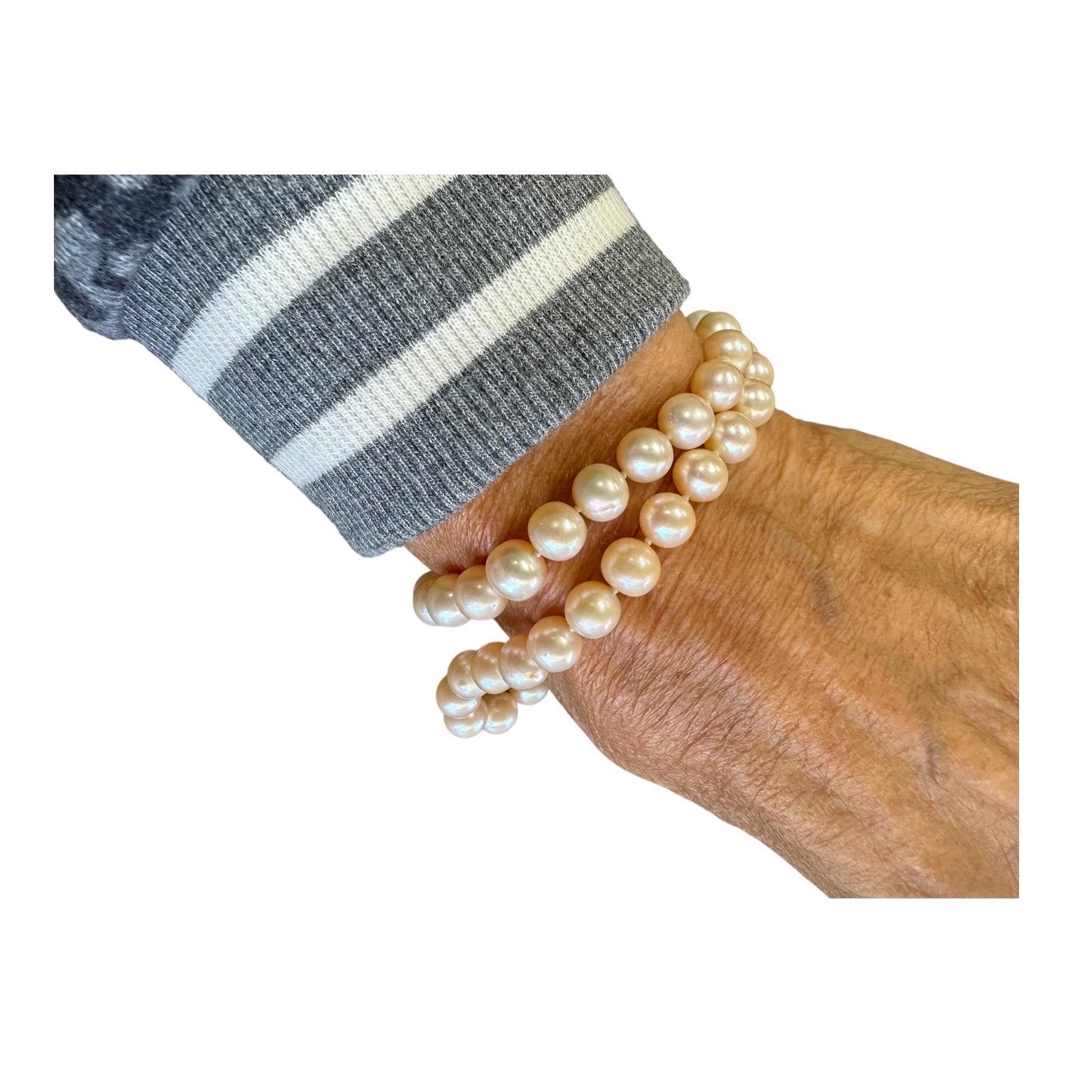 14 carats 8 1/2 mm perles de culture, 18 pouces strand en vente 2