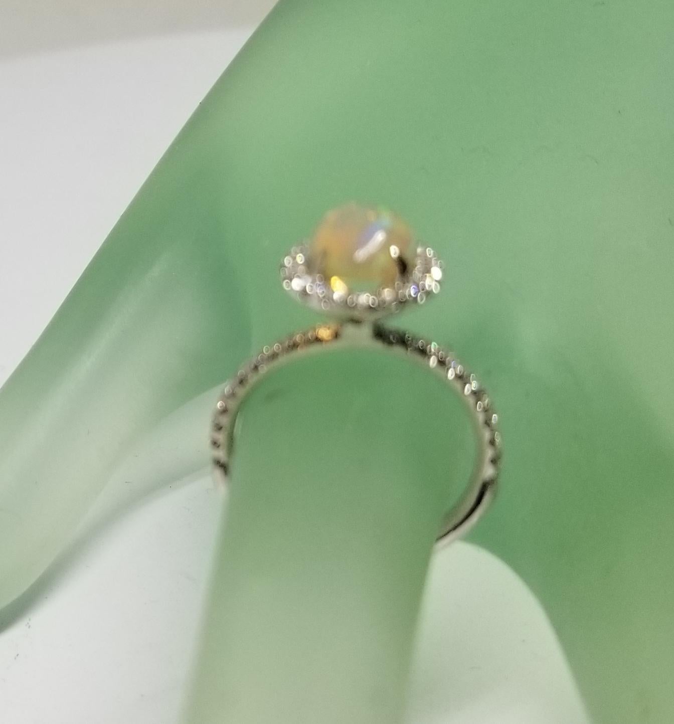 14 Karat African Opal and Diamond Ring 1