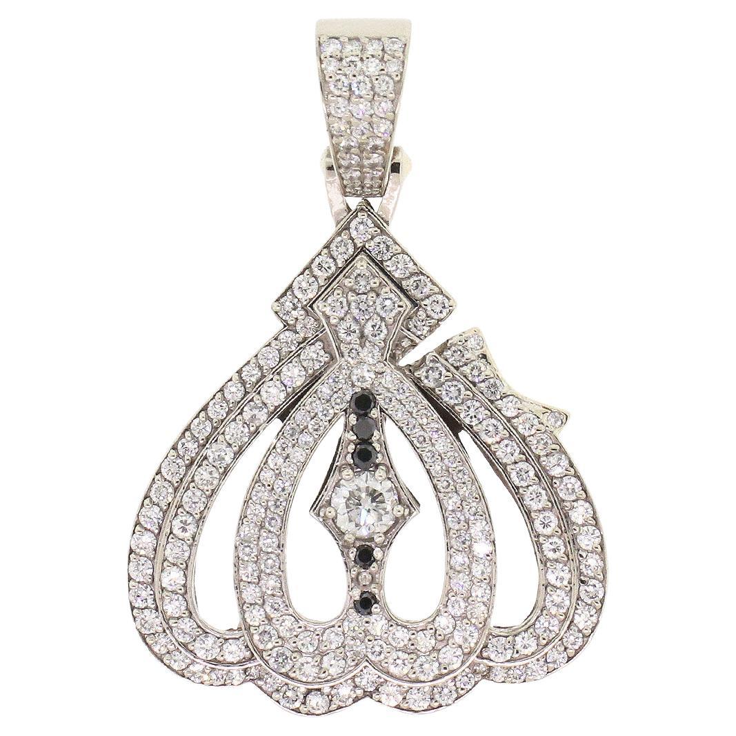 Pendentif en or 14 carats pavé de diamants Allah  en vente