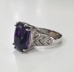 14 Karat Amethyst and Diamond Ring