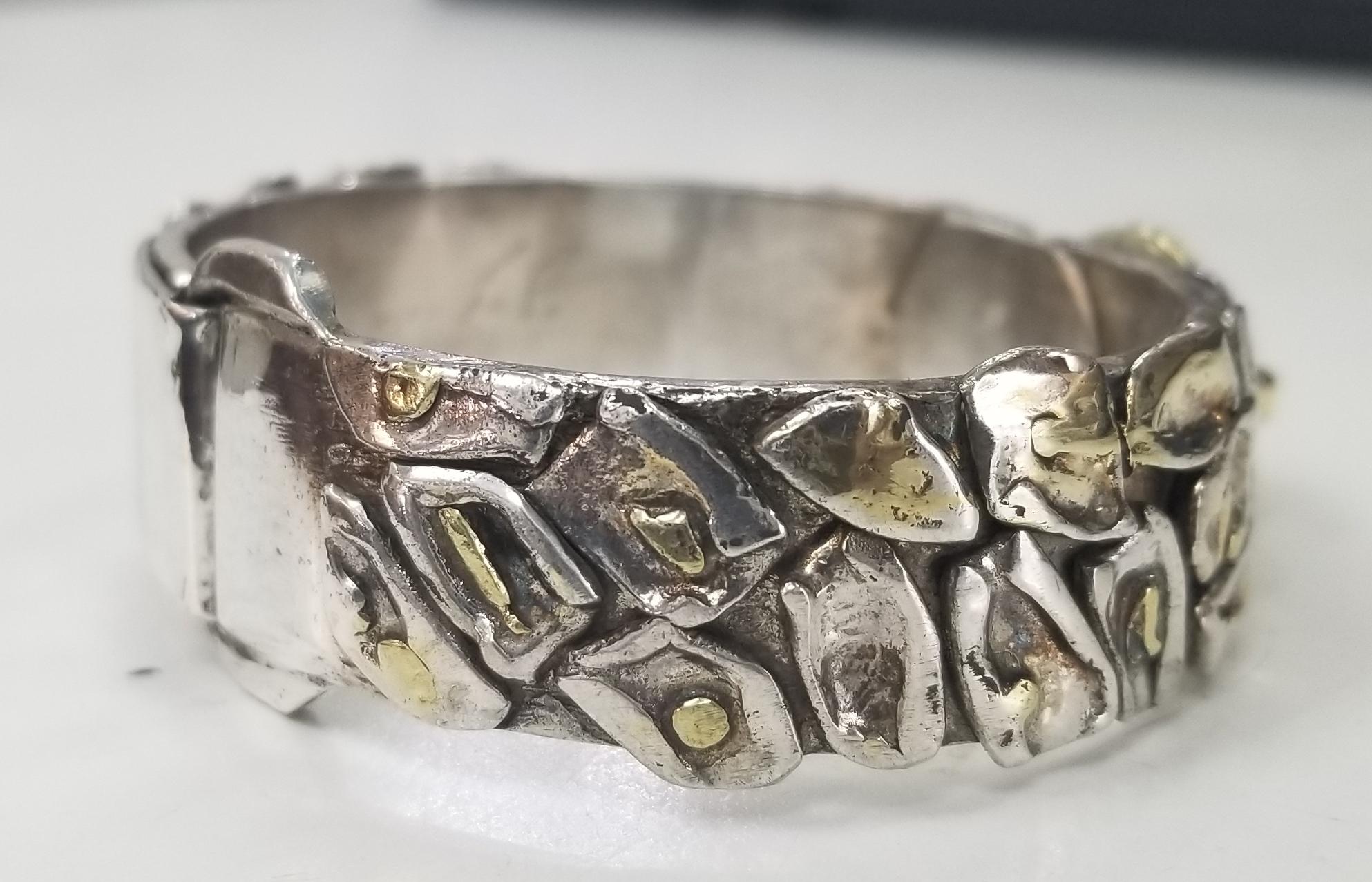 14 Karat and Silver Pearl Bracelet In Excellent Condition In Los Angeles, CA