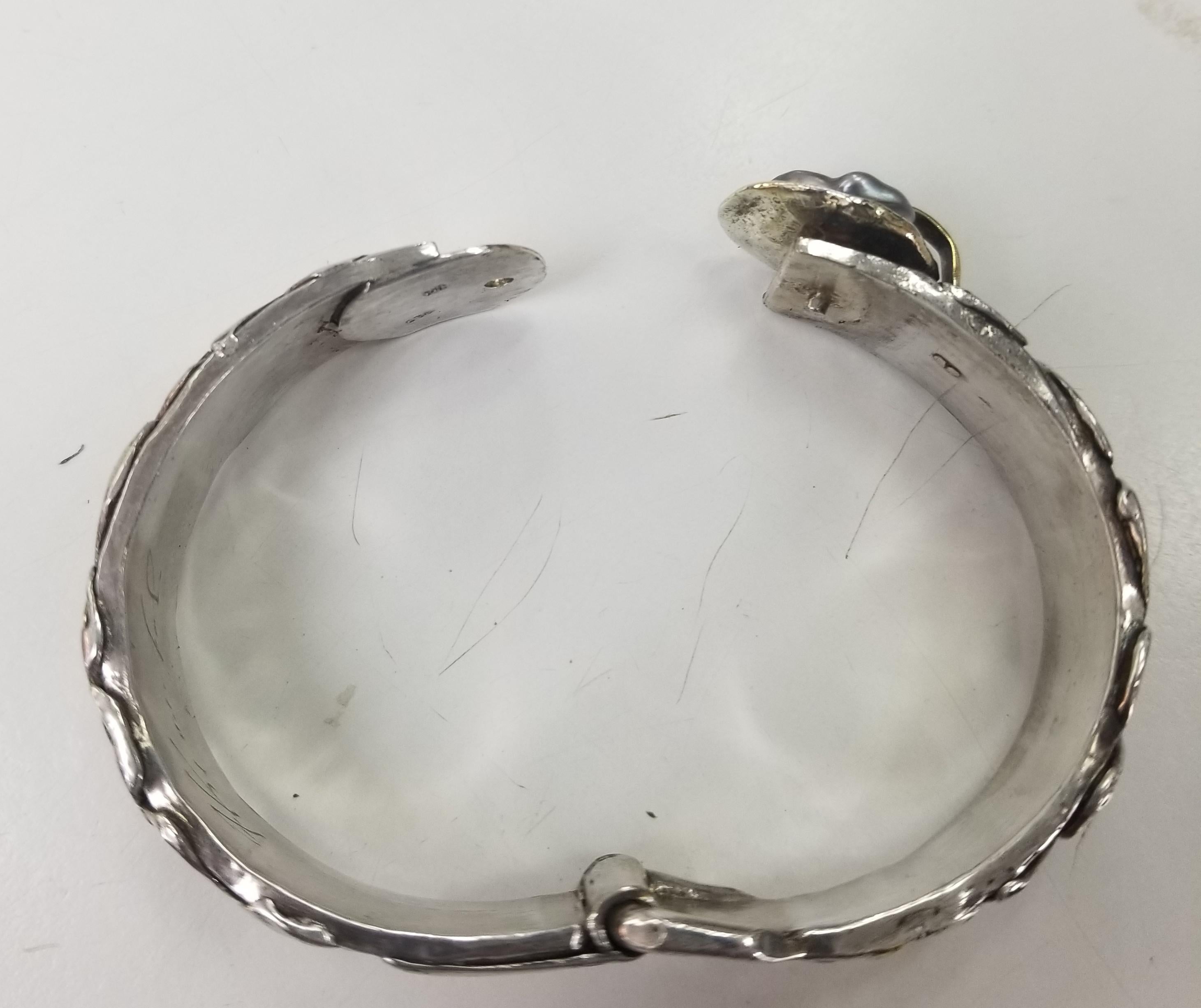 14 Karat and Silver Pearl Bracelet 3