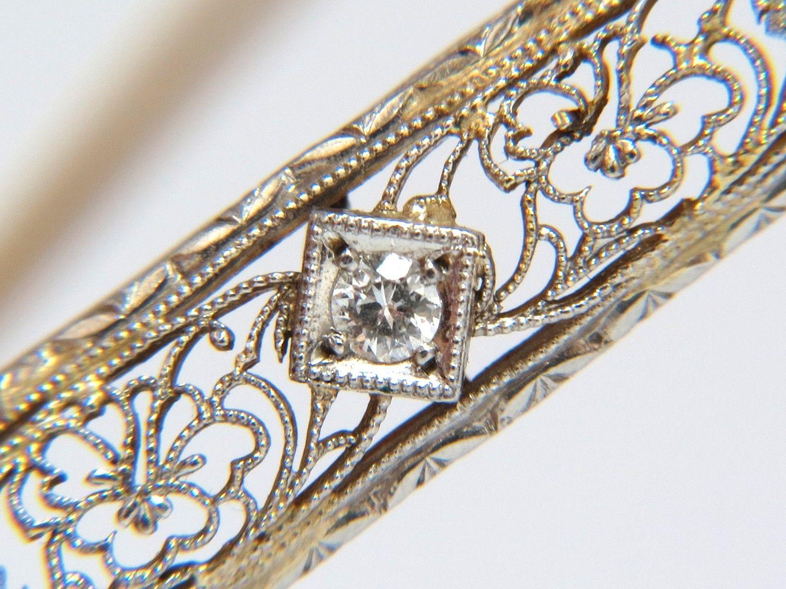 Women's or Men's 14 Karat Antique Edwardian .30 Carat Diamonds Brooch Pin Hairclip
