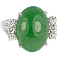 14 Karat Antique No Treatment Jade Ring